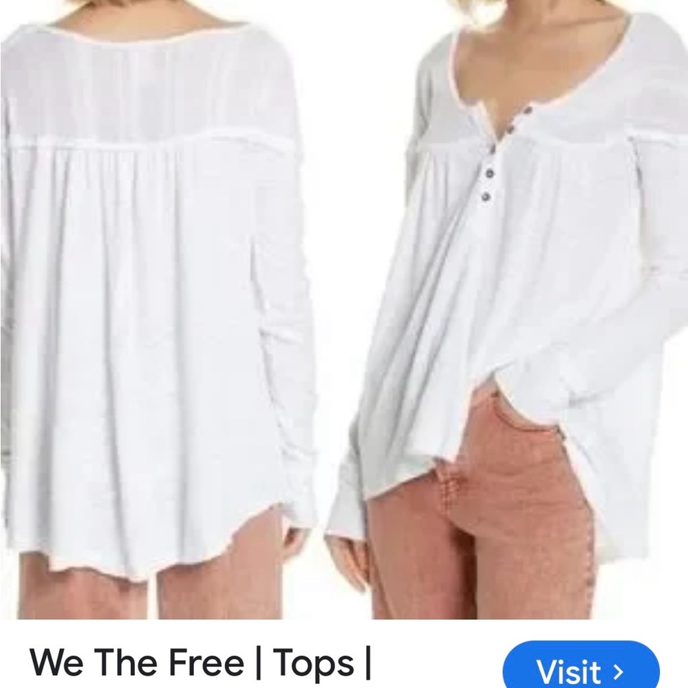 We The Free Women's White Long Sleeve Top